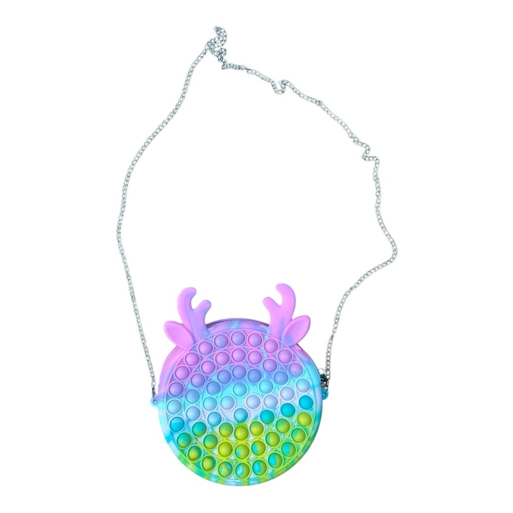 Kids Rainbow Pop-It Crossbody Bag with Antler Accents